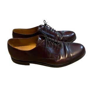 Cole‎ Haan Mens 9.5 D Burgundy Leather Oxford Dress Shoes